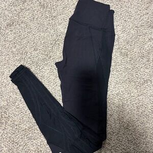 ALO Yoga black mesh detail leggings